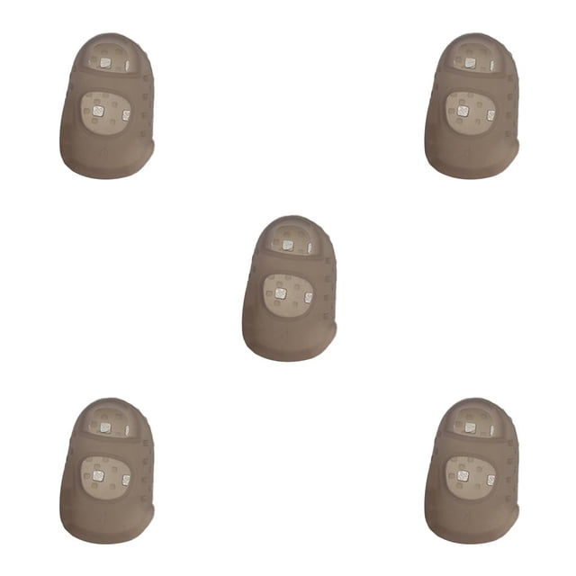 Methold Silicona para guitarra yemas de los dedos protectores antideslizantes resistentes al desgaste ukelele Fingerstall ahuecado hipoalergénico gris L Gris L 5piezas