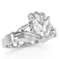 thumbnail image 2 of Claddagh White Topaz Ring In Solid 14k White Gold, 2 of 6