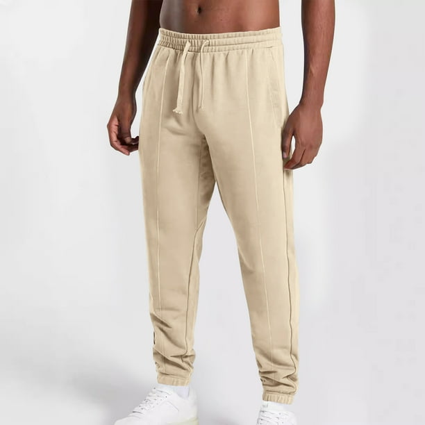Pantalones largos de moda para hombre, de color liso, informales, con cordón, para fitness, hasta el tobillo