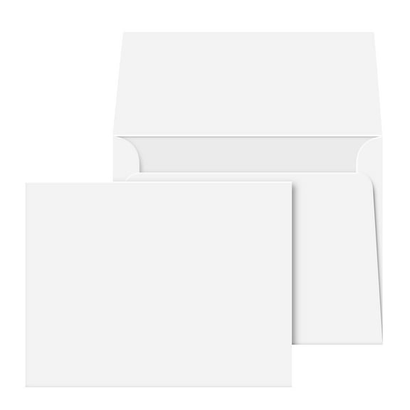 White Blank Heavyweight Note Cards and Envelopes – Great for Postcards, Greeting Cards, Invitations | Thick and Durable 80lb Cover (216gsm) | 4.5" x 6" | Pack of 50 (This is NOT A Fold Over Card)
