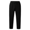 thumbnail image 5 of Labakihah Mens Pants Men Spring and Summer Pant Casual All Match Solid Color Cotton Linen Loose Trouser Fashion Beach Pant Black, 5 of 8