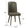 thumbnail image 5 of Set of 2 Grey Faux Leather Upholstered Dining Side Chairs with Grey Oak Finish - Mid-Century Modern Style for Dining Room Comfort, 5 of 5