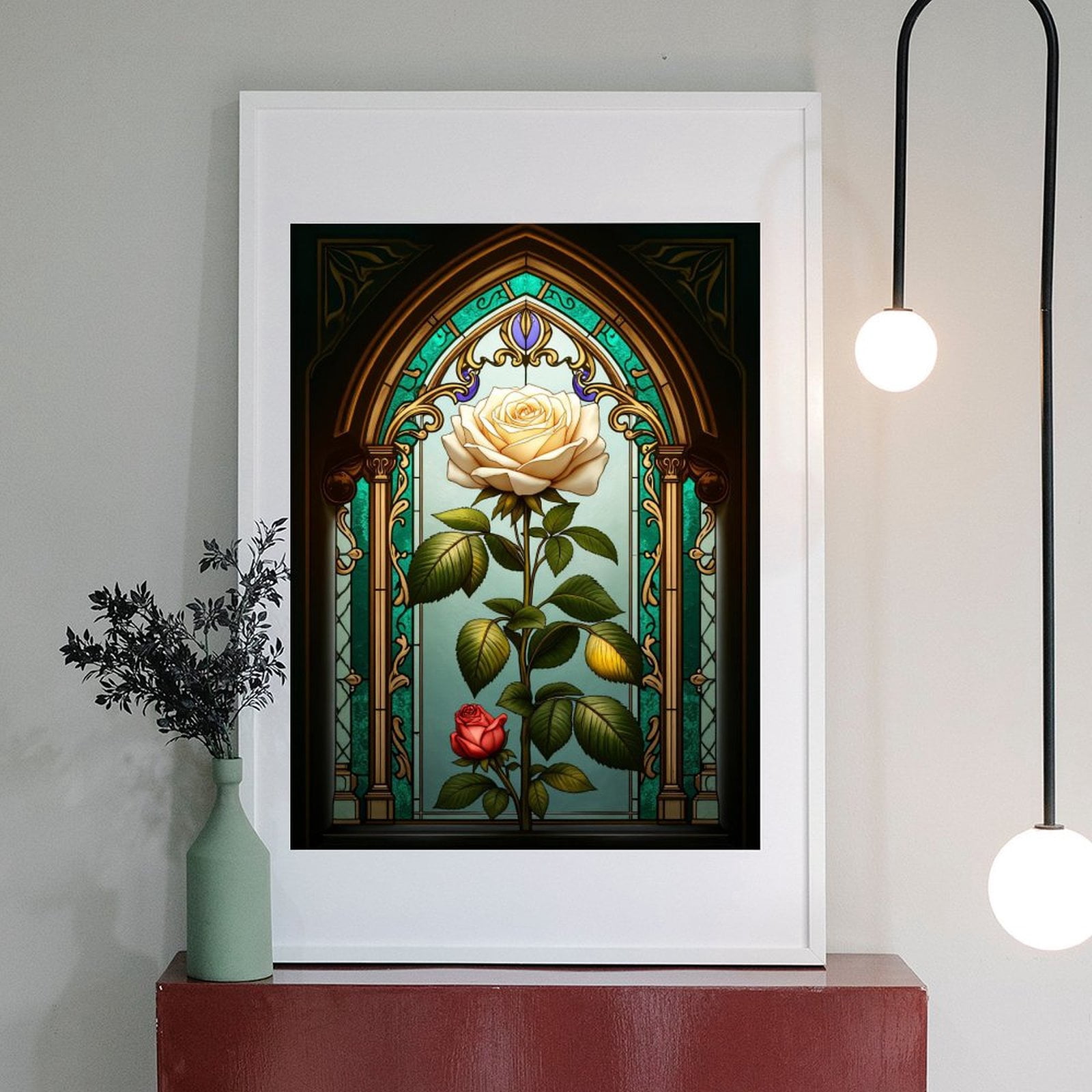 Diamond Art Kits for Adults - 5d Stained Glass Floral Art Deco Diamond Painting for Adults, Diamond Art for Adults Beginners, Diamond Painting Kits for Adults for Home Wall Decor