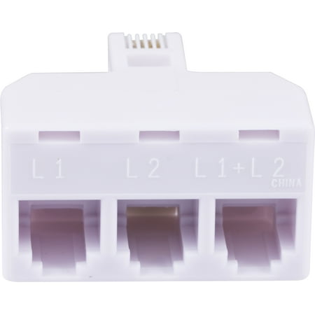ONN 2-Line White Triplex Telephone, Modem and Fax Adapter - (Best Fax From Phone App)