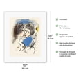 thumbnail image 2 of The Painter with Palette (Le Peintre à la Palette) - From an Original Color Lithograph by Marc Chagall c.1952 - Fine Art Rolled Canvas Print 11in x 14in, 2 of 4