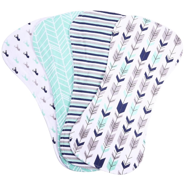 4Pcs Baby Burp Cloths Burping Towels Bibs for Baby Newborn Adorable Printing Bib