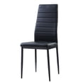 thumbnail image 4 of Modern Dining Chairs Set of 6pc Black Metal Finish Faux Leather Upholstery Dining Furniture, 4 of 5