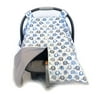 Vera Elephant 100% Breathable Cotton Baby Car Seat Cover (Blue Grey)