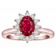thumbnail image 3 of Star K � Classic Oval 7x5 Lady Diana Halo Created Ruby Ring, 3 of 9