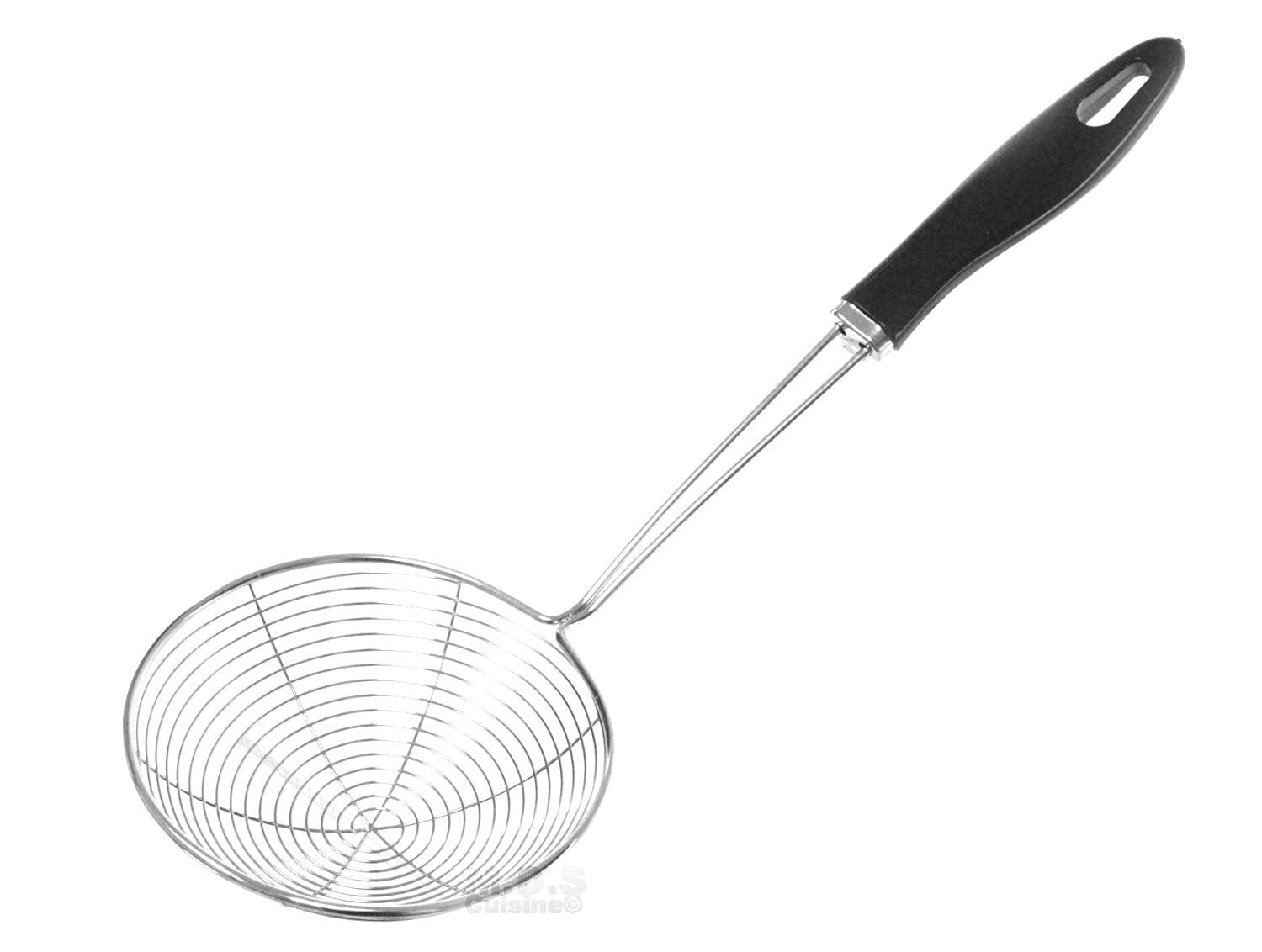 Stainless Steel Slotted Skimmer Spoon Strainer Skimmer for Cooking with Wooden Handle