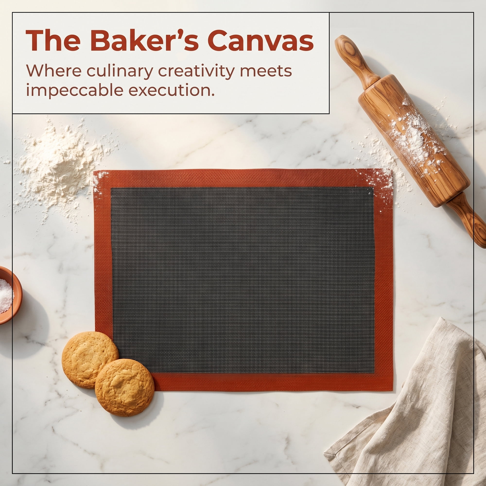 Unique Bargains Heat Resistant Dough Rolling Baking Sheet Pastry Mat Black 15.7"x11.8"