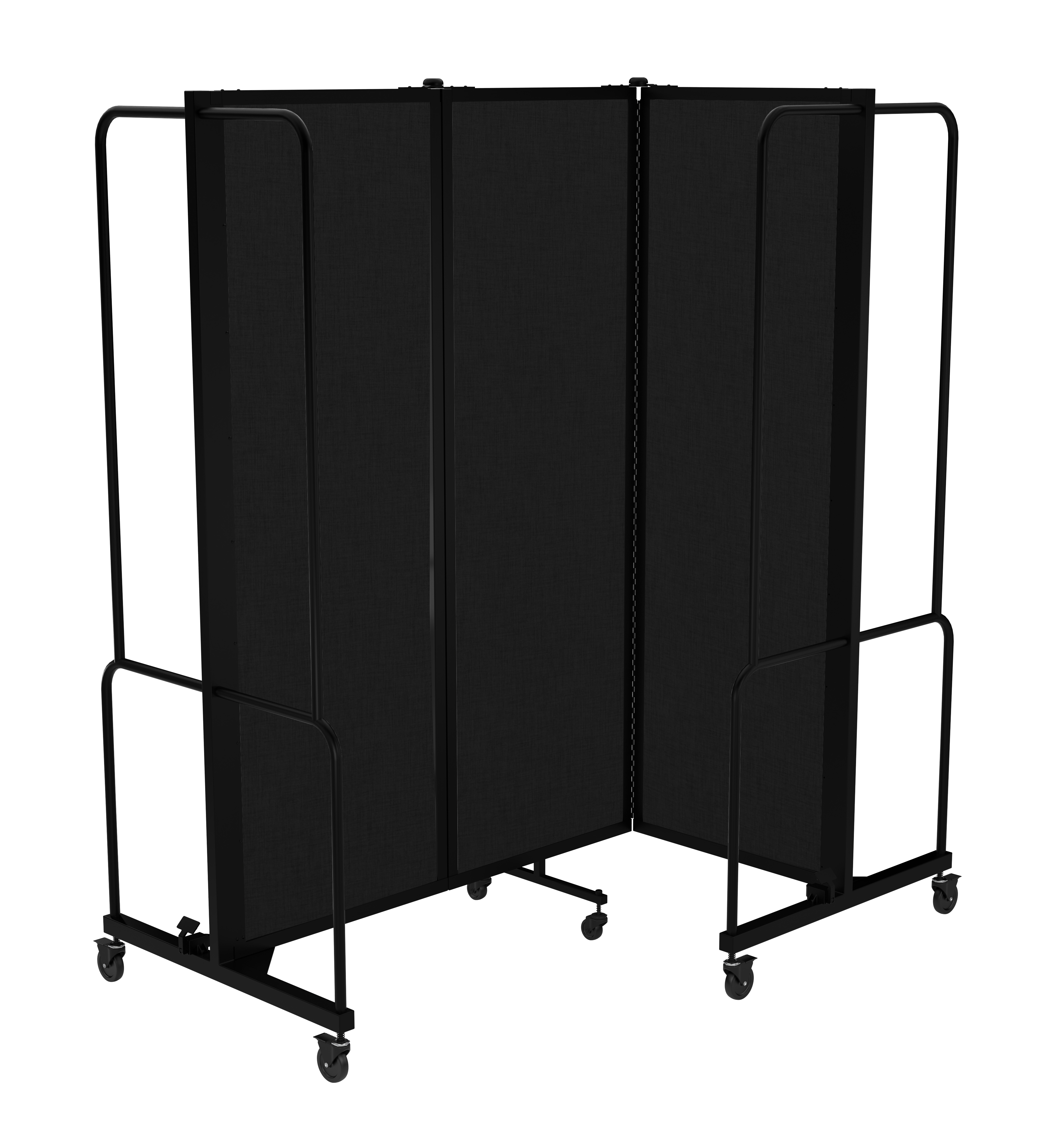 Hampden Furnishings Otis Collection Portable Room Divider, 3 Black Panels, Black Frame
