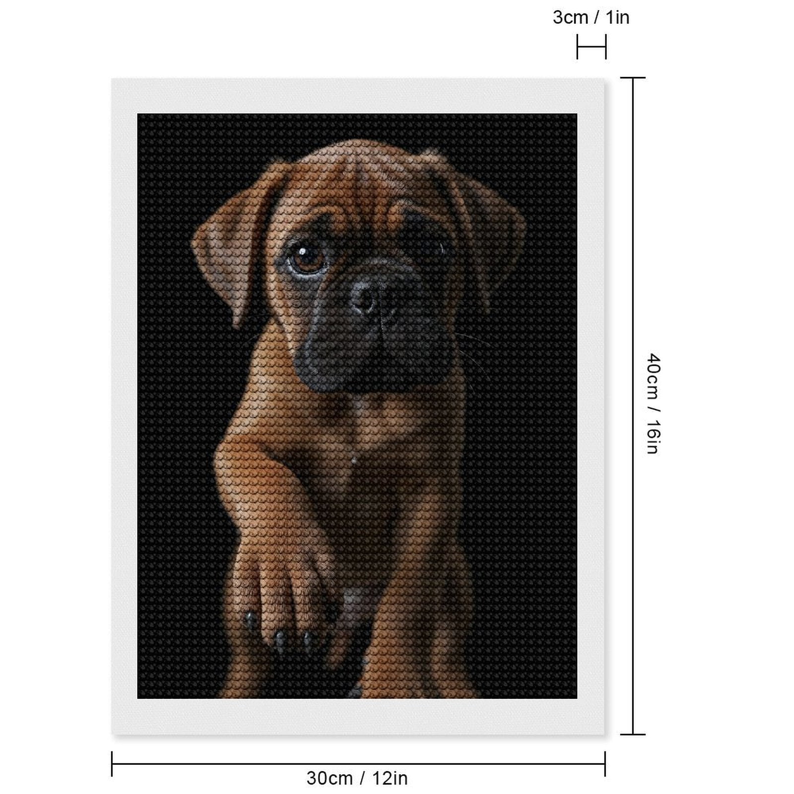 Diamond Art Kits for Adults - Puppy Brown Eyes Paw Portrait 5d Diamond Painting for Adults, Diamond Art for Adults Beginners, Frameless Diamond Painting Kits for Adults for Home Wall Decor