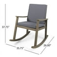 thumbnail image 4 of Noble House Candel Outdoor Wood Rocking Chair Cushion Grey/Dark Grey (Set of 2), 4 of 23