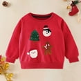 thumbnail image 2 of BOBOGOJP Sweatshirt for Girls Ugly Xmas Santa Cotton Graphic Crewneck Christmas Pullover Top Red for Size 3-4 Years, 2 of 9