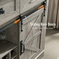 thumbnail image 3 of OKD 54"W Farmhouse Coffee Bar Cabinet, Kitchen Wood Buffet Sideboard w/Sliding Barn Door, Light Rustic Oak, 3 of 8