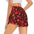 thumbnail image 3 of Disketp Tomatoes And Chili Print Women's Shorts Workout Shorts for Athletic Gym Running Shorts with Phone Pockets Small, 3 of 8