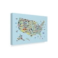 thumbnail image 2 of Trademark Fine Art 'Animal Map of United States for children and kids Blue' Canvas Art by Michael Tompsett, 2 of 4