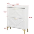 thumbnail image 6 of Sesslife Shoe Rack Organizer with 2 Flip Drawers and Open Shelf, Freestanding Shoe Storage Cabinet with Metal Legs, Hidden Tipping Bucket Shoe Cabinet for Living Room Entryway Hallway, White, 6 of 12