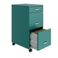 thumbnail image 5 of Space Solutions 18" Deep 3 Drawer Mobile Letter Width Vertical File Cabinet, Teal, 5 of 6