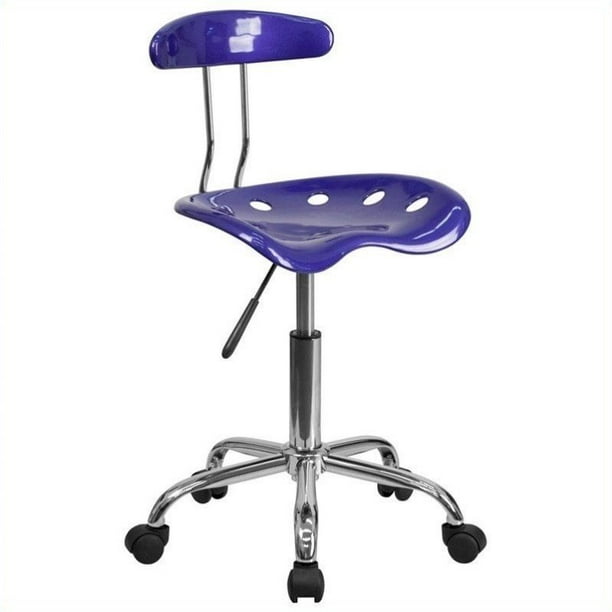 Flash Furniture Chaise de Bureau Vibrante en Bleu Profond et Chrome