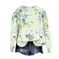 thumbnail image 2 of CLOISE Womens Sweatshirts Flower Print Pullover Sweatshirts Crewneck Long Sleeve Hoodies Shirts Multicolor Basic Tees Fall Cute Preppy Clothes M, 2 of 4