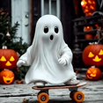 thumbnail image 1 of AKEGAMN Statue de Planche à Roulettes Halloween 8 Pouces Résine Décor Patineuse Gothique Sculpture de Table Résine avec Finition Vieillie Roues de Planche à Roulettes 8 Pouces Hauteur Étagères/bureaux base Lestée, 1 of 6