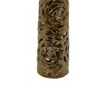 thumbnail image 3 of Reky Tall Vase, Rose Cut Floral Patterns, Slim Profile Bronze Ceramic, 3 of 5