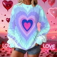 thumbnail image 1 of Uootdi Valentine's Day Sweatshirt for Women Crew Neck Love Heart Printed Graphic Sweatshirts Casual Holiday Long Sleeve Graphic Tee Tops Gift, 1 of 9