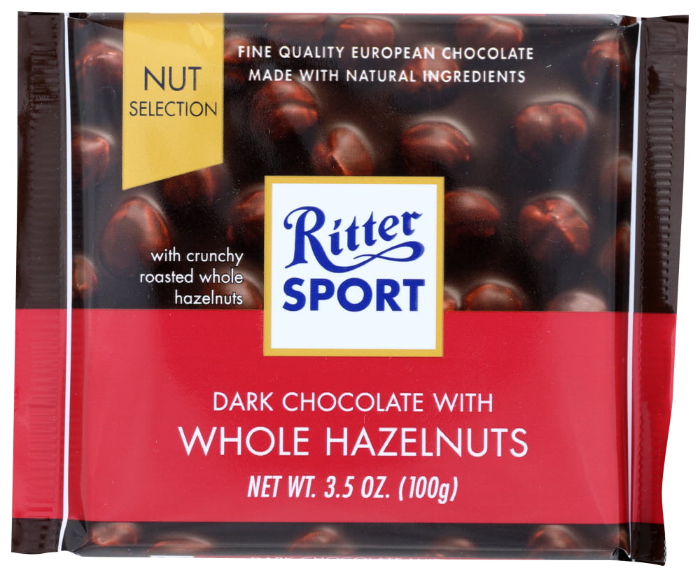 Ritter Sport Dark Chocolate with Whole Hazelnuts Chocolate Bar - 3.5oz