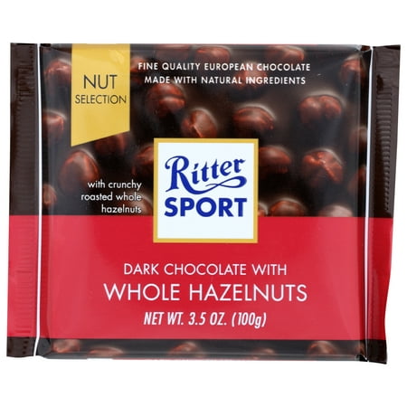Ritter Sport Dark Chocolate with Whole Hazelnuts Chocolate Bar - 3.5oz