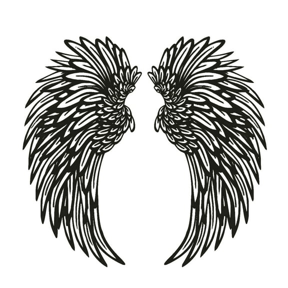 ABODELINE 1 Pair Angel Wings Metal Wall Art Decor with Led Lights, 3D Angel Wings Wall Sculptures Decor, DIY Metal Wall Art Hanging Decor, for Home Bedroom Living Room Garden Office