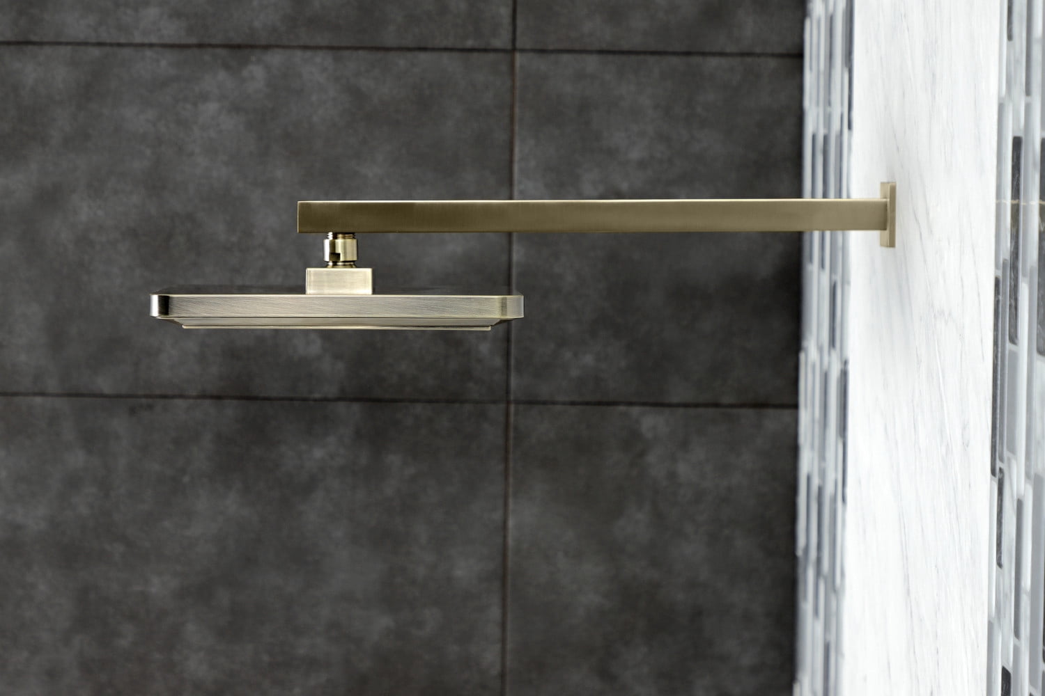 Kingston Brass K250A3CK Shower Scape 9-5/8" Square Shower Head with Shower Arm, Antique Brass