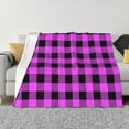 thumbnail image 3 of Throw Blanket for Couch, Purple Black Buffalo Plaid Super Soft Fuzzy Comfy Warm Throw Blanket, Cuteness Lightweight Cozy Plush Flannel Blanket & Throws for Sofa and Bed All Season, 3 of 5