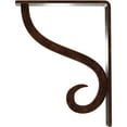 thumbnail image 4 of Ekena Millwork 1 1/2"W x 5 1/2"D x 8"H Ashford Single, Wrought Iron Bracket, (Single center brace), Antiqued Copper, 4 of 8
