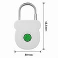 thumbnail image 3 of Fingerprint Padlock Lock , Biometric Metal Keyless Thumbprint Lock, USB Rechargeable, for Gym Locker, School Locker, Luggage, Backpack, Suitcase（white）, 3 of 5