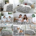 thumbnail image 6 of Gray Sage Leaves Duvet Cover Set Twin Size Boho Floral Leaf Soft Lightweight Comforter Covers 4 Piece Bedding Set with 1 Duvet Cover 1 Bed Sheet & 2 Pillow Shams, 6 of 8