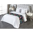 thumbnail image 3 of Tropical Bed Runner, Colorful Exotic Flowers and Leaves Illustration in Watercolor Style, Decorative Accent Bedding Scarf for Hotels Homes & Guest Rooms, King, Pale Fuchsia Sea Green, by Ambesonne, 3 of 3