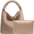 thumbnail image 1 of Bolso de mano JINMANXUE de piel vegana para mujer, color albaricoque, 1 of 7