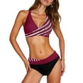 thumbnail image 5 of Women's Bikini Set Printed Two Piece Sexy Swimsuit with Removable Bra Pads No Underwire Tie Side for Beach Vacation,Red,M, 5 of 5