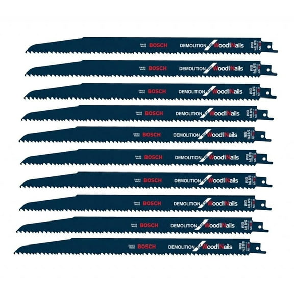 Bosch 10 Pack of Genuine OEM Replacement Reciprocating Saw Blades - RDN12VB-10pk