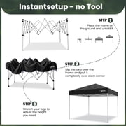 GVDV Outdoor Pop up Canopy 10'x10' Tent Camping Sun Shelter-Series Party Tent (Black)