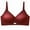 Red, variant on Women's Plus Size Wireless Bra Low Back Soft Support Lingerie, Thin Cup Breathable Underwear, Gathering Push Up Bralette, Seamless Smoothing Vest, Beautiful U Back Daily Top