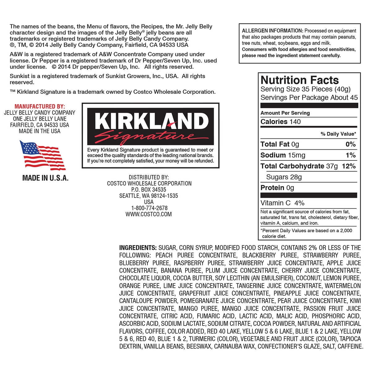 Kirkland Signature Jelly Belly, Variety Pack, 64 oz