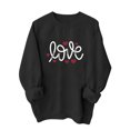 thumbnail image 2 of Qertyioot Sweat-Shirt de la Saint-Valentin pour Femmes, Col Rond Imprimé de Noël Lettres Manches Longues Mode Ample, 2 of 5
