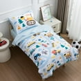 thumbnail image 3 of NTBED 4 Pieces Construction Toddler Bedding Set for Baby Boys Truck Vehicles Excavator Cars Printed Light Blue, 3 of 7