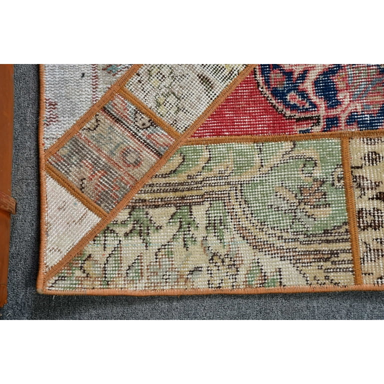 1'8 x 2'4 Ft Vintage fashion Oushak Rug, Bathroom Rug, Door Mat, Bath Mat, Handmade Rug, Small Rug, 2x2 Rug, Kitchen Throw Rug, Wool Bedside Rug