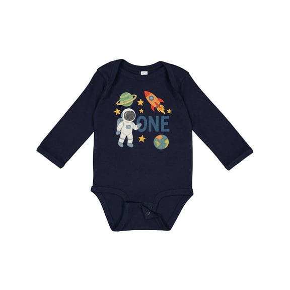 Inktastic Space Explorer 1st Birthday Boys or Girls Long Sleeve Baby Bodysuit