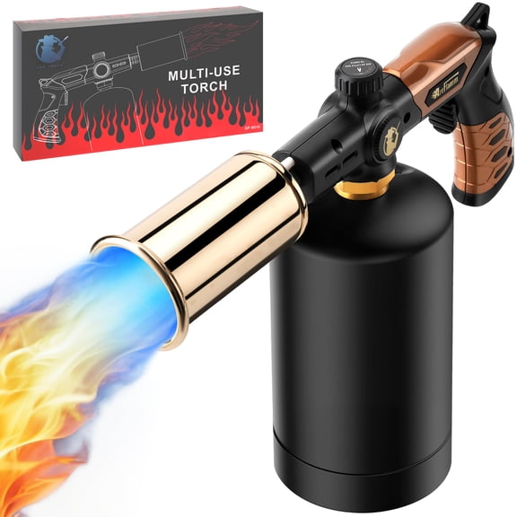 Powerful Propane Torch, Cooking Blow Torch with Adjustable Flame & Cooling vents Design, Kitchen Food Torch for Grill, Sous Vide, Charcoal Lighter (Tank Not Included)