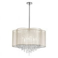 thumbnail image 2 of Dainolite 8 Light Crystal Pendant with White Organza Shade in Polished Chrome, 2 of 2